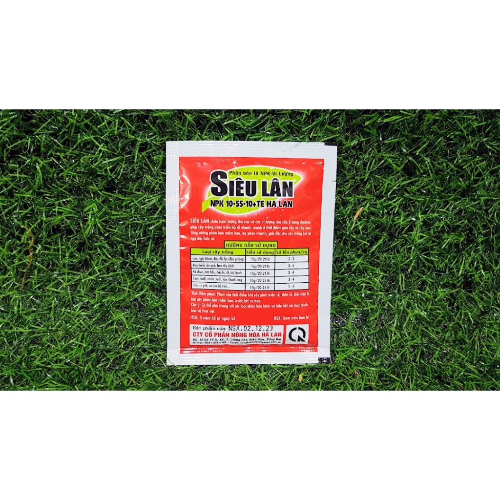 Combo 2 gói Phân bón lá siêu lân đỏ halan 10-55-10+te tạo mầm hoa phân hoá nhiều nụ ra rễ khoẻ gói 15g