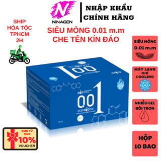 Bao cao su có gai siêu mỏng 001 OiO hương vani nhiều gel bôi trơn bcs NinaGen