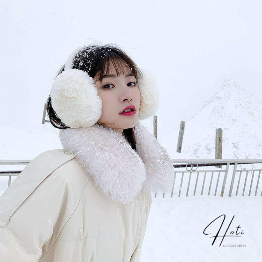 Chụp Tai Unisex Nam Nữ, Bịt tai Chất Liệu Lông Chồn Cao Cấp Mềm Mại Giữ Ấm Dễ Dàng Phối Đồ Mùa Thu Đông - CT001 - HOTIVN