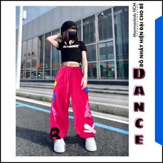 Đồ nhảy cho bé gái hiphop, áo croptop dây rút, quần DA CÁ in nổi bật cho bé 5 đến 15 tuổi