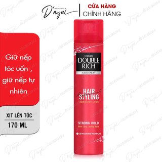 Xịt gel giữ nếp tóc double rich giữ tóc cố định hair spray strong hold 170ml