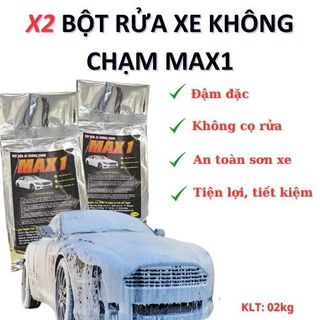2 gói 1kg Bột rửa xe bọt tuyết không chạm MAX1,túi trắng giá siêu rẻ