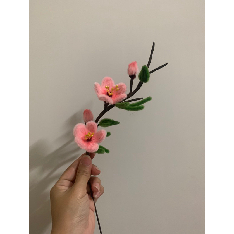 (Ảnh tự chụp) Cành đào kẽm nhung handmade