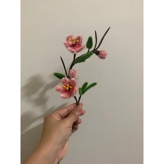 (Ảnh tự chụp) Cành đào kẽm nhung handmade