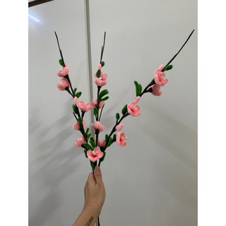(Ảnh tự chụp) Cành đào kẽm nhung handmade