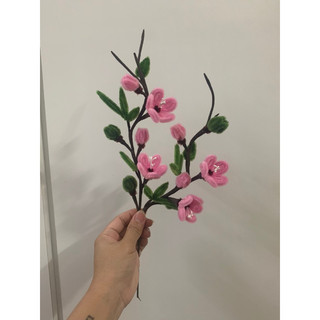 (Ảnh tự chụp) Cành đào kẽm nhung handmade