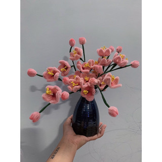 (Ảnh tự chụp) Cành đào kẽm nhung handmade