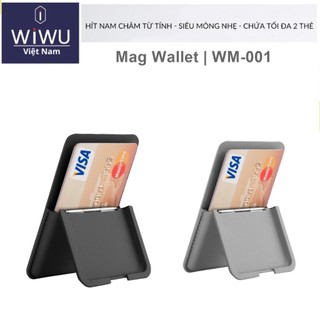  WIWU Mag Wallet MW-001 : Ví đựng thẻ nam châm từ tính Tích hợp giá đỡ điện thoại gập gọn siêu mỏng gắn sau điện thoại IP 