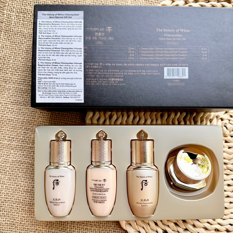 Set tái sinh Whoo Cheonyuldan Ultimate Regenerating 4 sản phẩm mẫu mới date 2026 - Chính hãng LGVina có tem