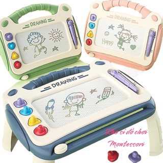 Bảng vẽ tự xóa cho bé thông minh có chân bàn, bảng từ tính tập viết, tập vẽ cho bé