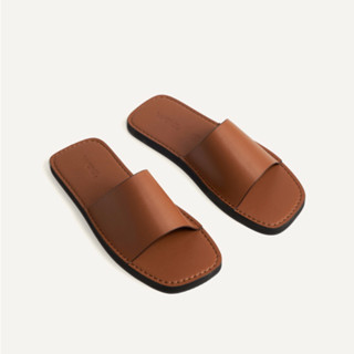  Gô Sandals waa. - Màu Nâu - Dép Gô Quai Ngang Da Bò 