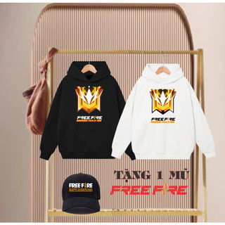 Áo Hoodie Màu Đen [ TẶNG KÈM NÓN FF  ] Rank Thách Đấu Free Fire Max Chất Nỉ Mềm Mịn Dầy Dặn Đủ Size Dễ Phối Đồ