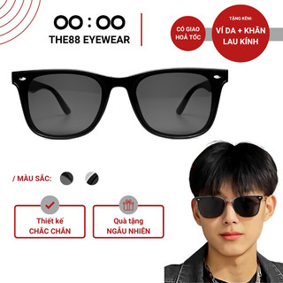 Kính mát thời trang nam nữ THE88 dáng oval thiết kế bo tròn đính kim loại sắc sảo xu hướng hiện đại chống tia UV400 KM42