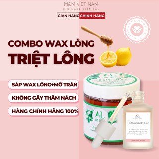 Combo Sáp Wax Lông và Mỡ Trăn Triệt Lông Nách, Lông Tay Chân, Bikini - Wax Lạnh Không Gây Thâm