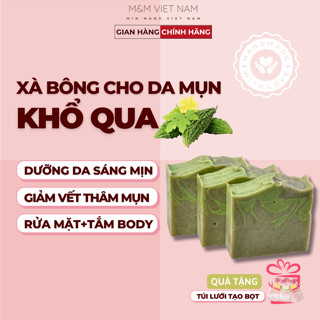 Xà Bông Sinh Dược Giảm Mụn Lưng, Mông Từ Thiên Nhiên Xà Phòng Mướp Đắng Khổ Qua Handmade