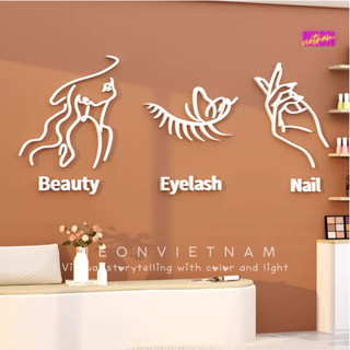 Chữ và hình nổi dán tường trang trí tiệm nail, spa làm đẹp