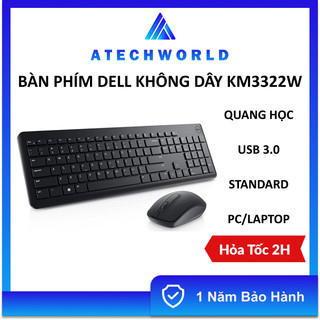 Bộ bàn phím chuột dell không dây km3322w - hàng chính hãng - bh 1 năm - có xuất vat