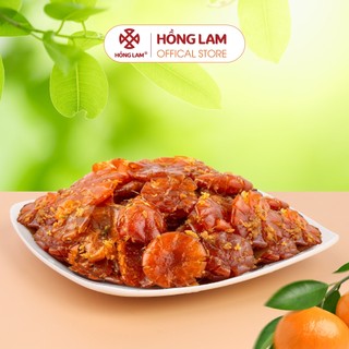 Ô mai (xí muội) quất gừng Hồng Lam, dạng hộp (200gr, 300gr, 500gr). Có vị chua, ngọt, dẻo