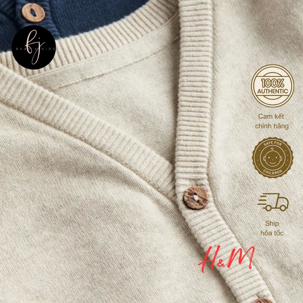 Áo khoác bé trai HM US áo cadigan cho bé 9 tháng 4 tuổi