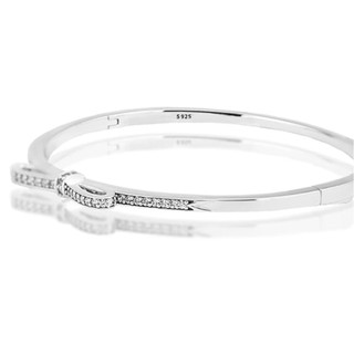 Vòng Tay bạc S925 Moments Pandora Khóa Hình Nơ Đính Đá - Lắc tay bạc S925 PAN5039SV Fullbox