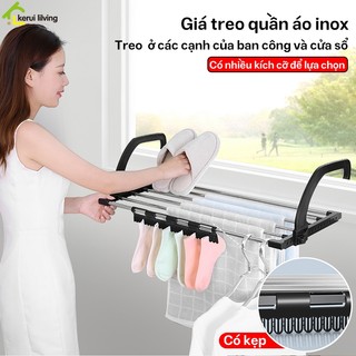 Giá phơi đồ đa năng treo ban công AISHA, kệ treo để chậu hoa ban công, kệ treo để đồ thông minh
