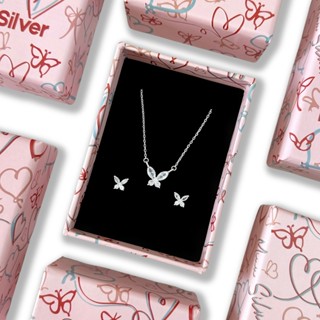  Bộ dây chuyền và bông tai bạc The Fairy Wing Miuu Silver 