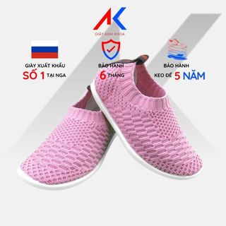 Giày lười bé gái đi chơi cổ chun co giãn chất liệu vải dệt Knit ANH KHOA 43ĐT