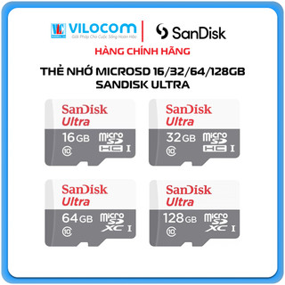 Thẻ Nhớ MicroSDHC SanDisk Ultra 16/32/64/128GB - Uptp 80MB/s Sản Phẩm Chính Hãng - Bảo Hành 7 năm