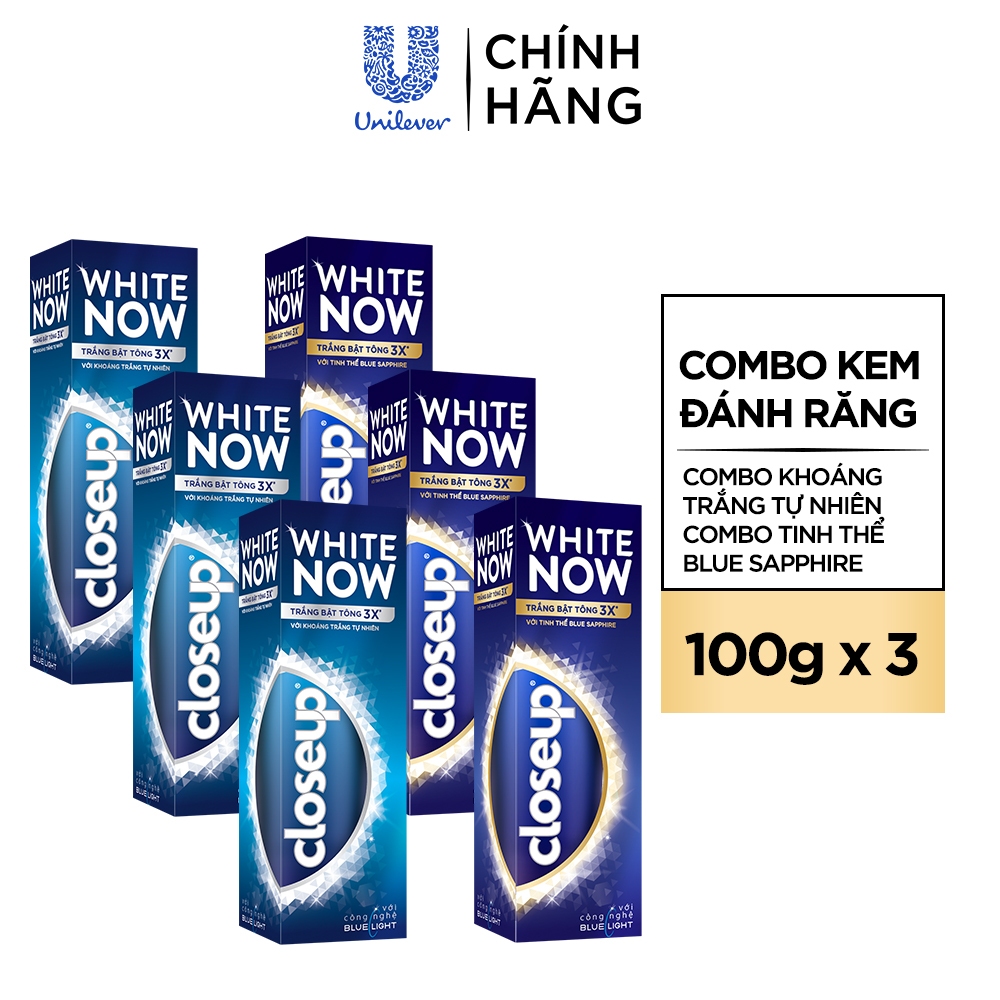 Combo 3 kem đánh răng Closeup White Now 100g