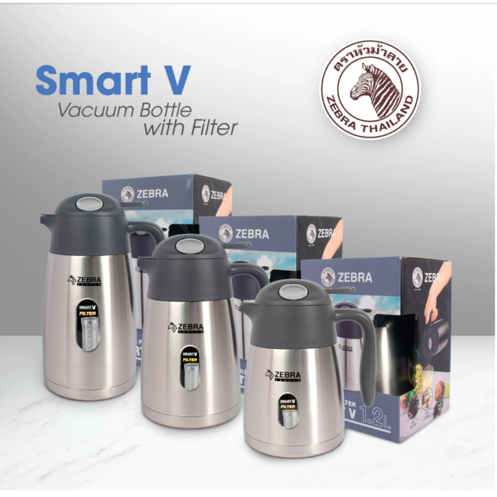 Bình giữ nhiệt Inox Smart V Zebra có Lọc trà || Zebra Smart V stainless steel vacuum flask with Tea 