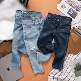 Quần jean dài cho bé Trai size từ 10kg đến 50kg form dáng Slim, chất jean co giãn mềm mịn thoải mái có 3 màu mẫu mới về