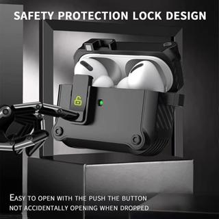 Mở bằng một cú bấm có móc và hộp đựng tai nghe bọc thép chống rơi phù hợp với hộp bảo vệ Airpod 2 3 4 Pro