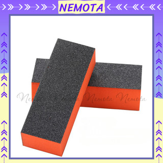 Phao dũa móng tay Nemota dũa móng tay mịn vuông màu đen cam DC22