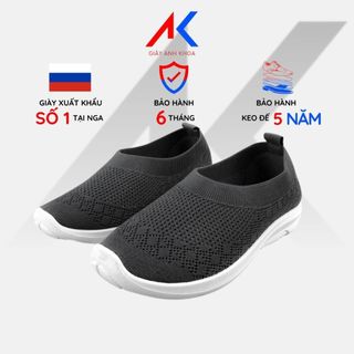 Giày mọi nữ đi bộ thể dục chất liệu vải dệt Knit siêu nhẹ ANH KHOA 84