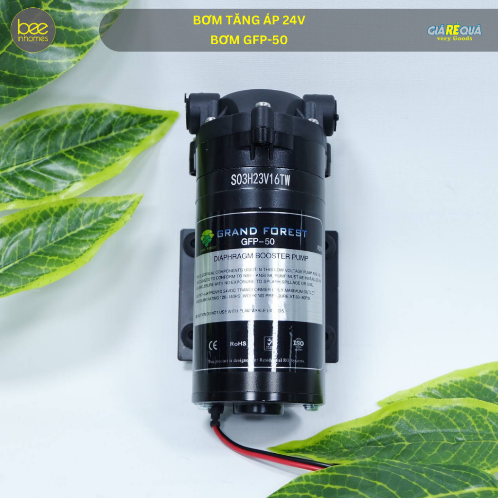 Bơm tăng áp máy lọc nước RO 24V GFP 50 8369, hút đẩy, chất lượng tốt cho tất cả máy lọc nước