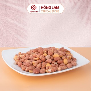Lạc rang húng lìu bảo hương Hồng Lam gói (200gr, 500gr). Có vị thơm, bùi ngọt