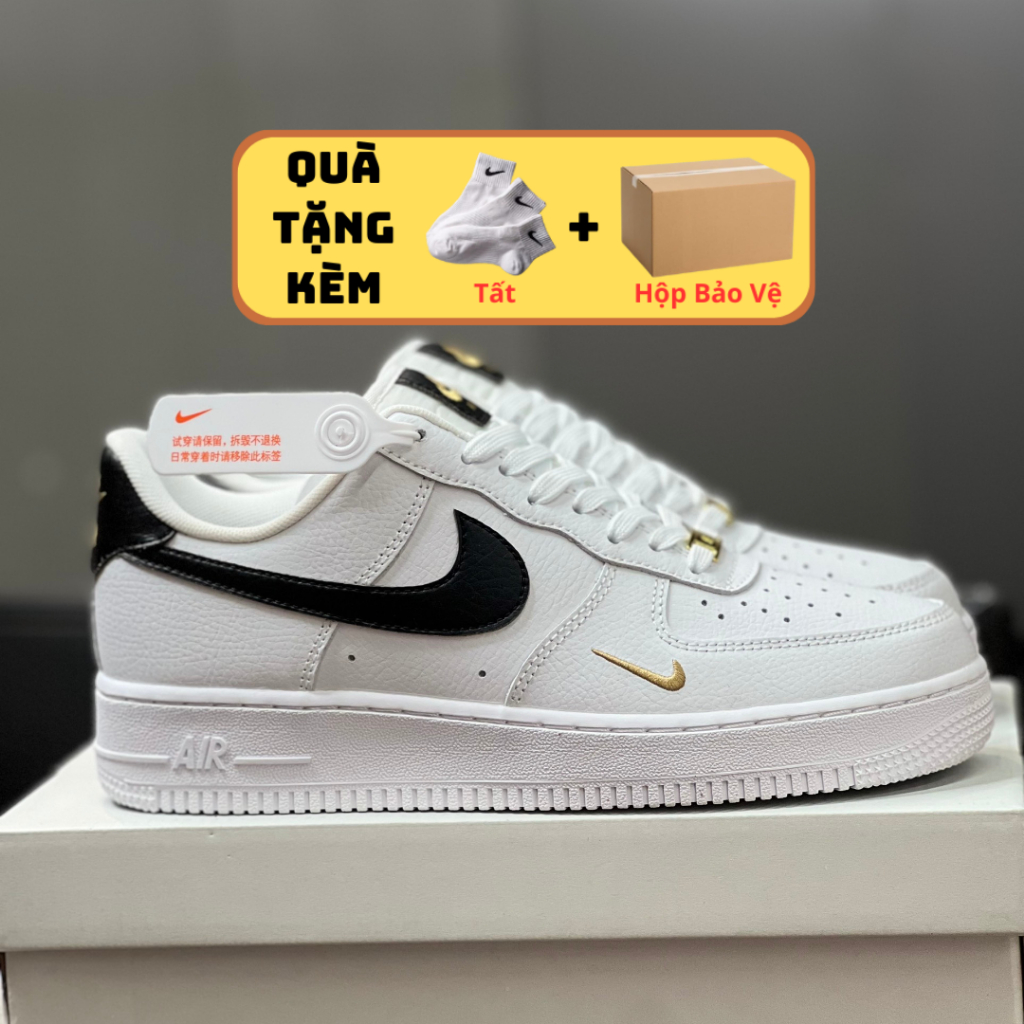 Giày Sneaker SC A.F.1 Kẻ Đen - N.ike Thấp Cổ Đen