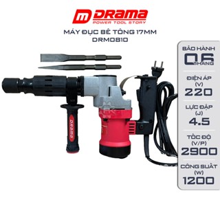 Máy đục bê tông DRAMA 0810, 17 ly, Công suất 1200W, Tặng 2 mũi đục