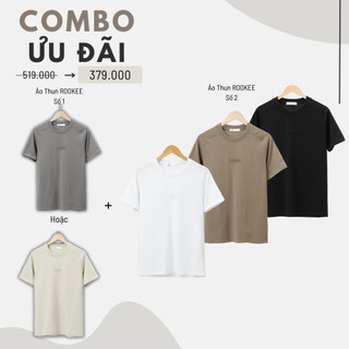  Combo 2 áo thun cổ tròn Nam ROOKEE chất vải Cotton 2C, co giãn, thoáng mát - Hafos Menswear