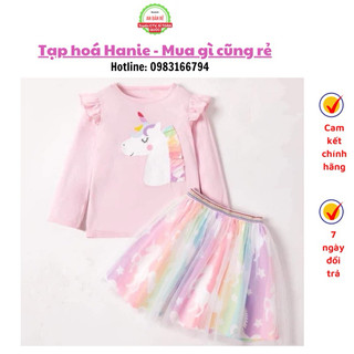 Set áo pony kèm chân váy voan bé gái