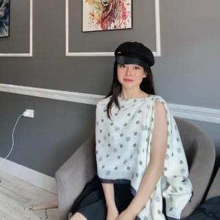 Khăn choàng cổ chống nắng đi biển mùa hè bằng lụa hoa trà nhỏ thời trang phong cách mùa hè nóng lực mẫu mới