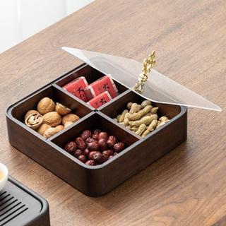 Khay đựng bánh kẹo tết, hộp đựng mứt tết màu gỗ 4 ngăn cao cấp, sang trọng, chất lượng