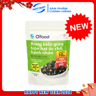 Rong biển giòn O'food trộn hạt óc chó hạnh nhân túi 40g chính hãng Daesang