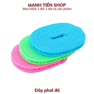 Dây phơi quần áo thông minh, dây phơi đồ đa năng chống dồn, sợi cước bện siêu chắc, có nhiều lỗ móc chống bay quần áo