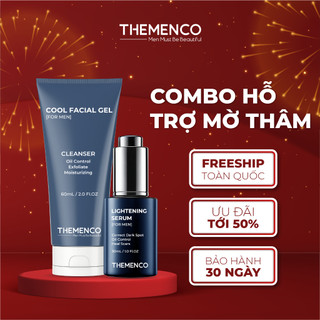 Combo Mờ Thâm Trắng Da Kiềm Dầu Dành Cho Nam Giới TheMenco Lightening Serum 30ml và Cool Facial Gel 120ml