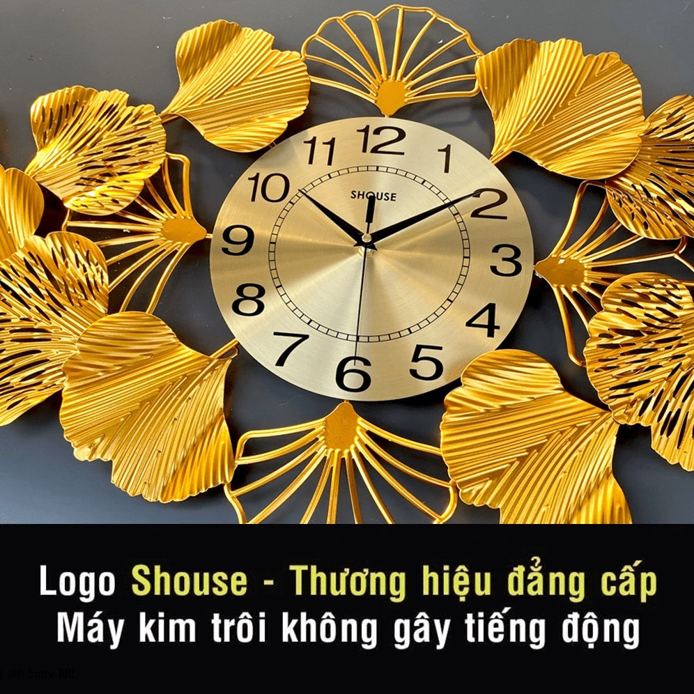 Đồng Hồ Treo Tường Trang Trí Phòng Khách Shouse DL118 kim trôi nghệ thuật kích thước cỡ lớn