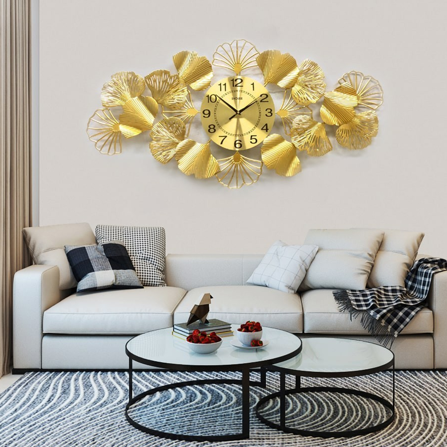 Đồng Hồ Treo Tường Trang Trí Phòng Khách Shouse DL118 kim trôi nghệ thuật kích thước cỡ lớn