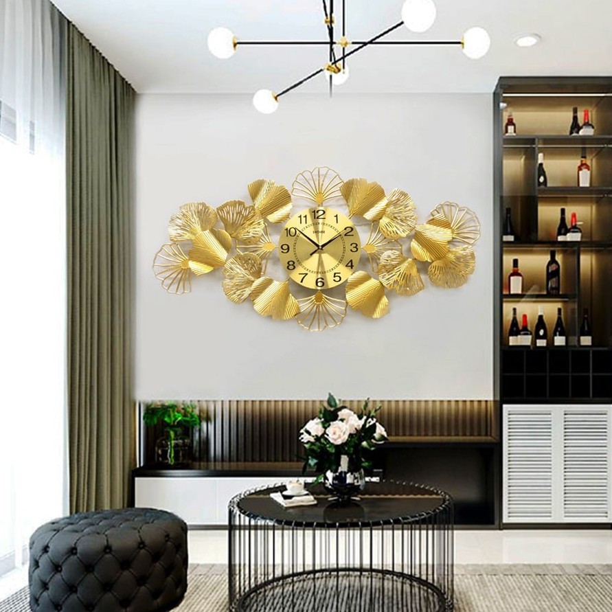Đồng Hồ Treo Tường Trang Trí Phòng Khách Shouse DL118 kim trôi nghệ thuật kích thước cỡ lớn