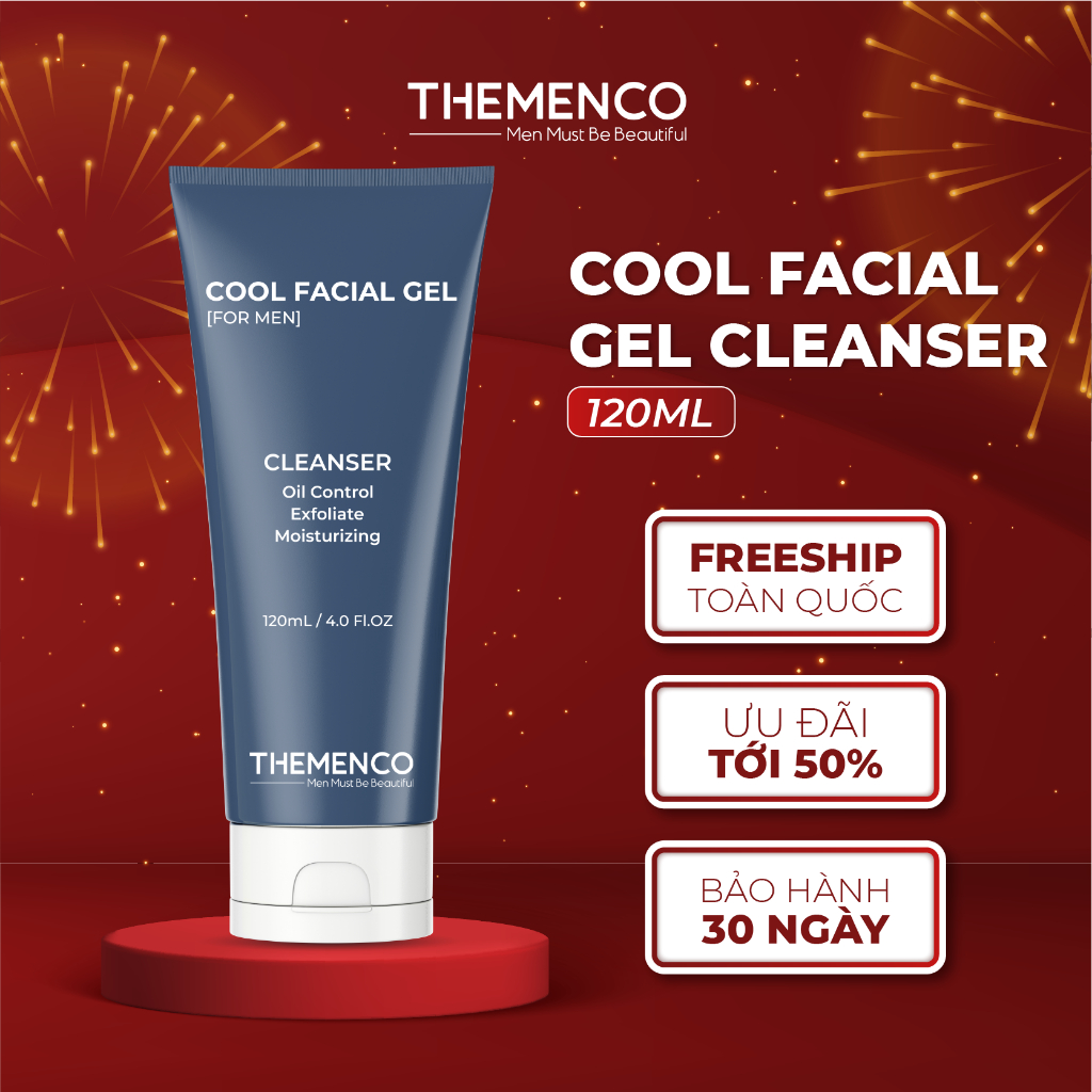 Sữa Rửa Mặt Kiềm Dầu, Ngăn Ngừa Mụn, cấp ẩm Dành Cho Nam Giới The Menco Cool Facial Gel 120ml