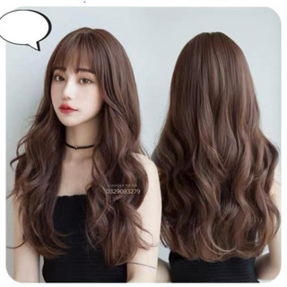Tóc giả nữ nguyên đầu xoăn dài 60cm tặng kèm lưới trùm wig